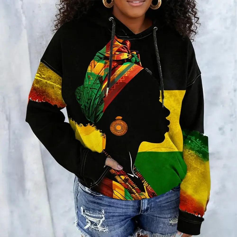 Black History Month Hoodie Black Women Art USA Melanin Pride Hooded Sweatshirt Gift For Her Black History Month Hoodie Black Women Art USA Melanin Pride Hooded Sweatshirt Gift For Her - Image 1
