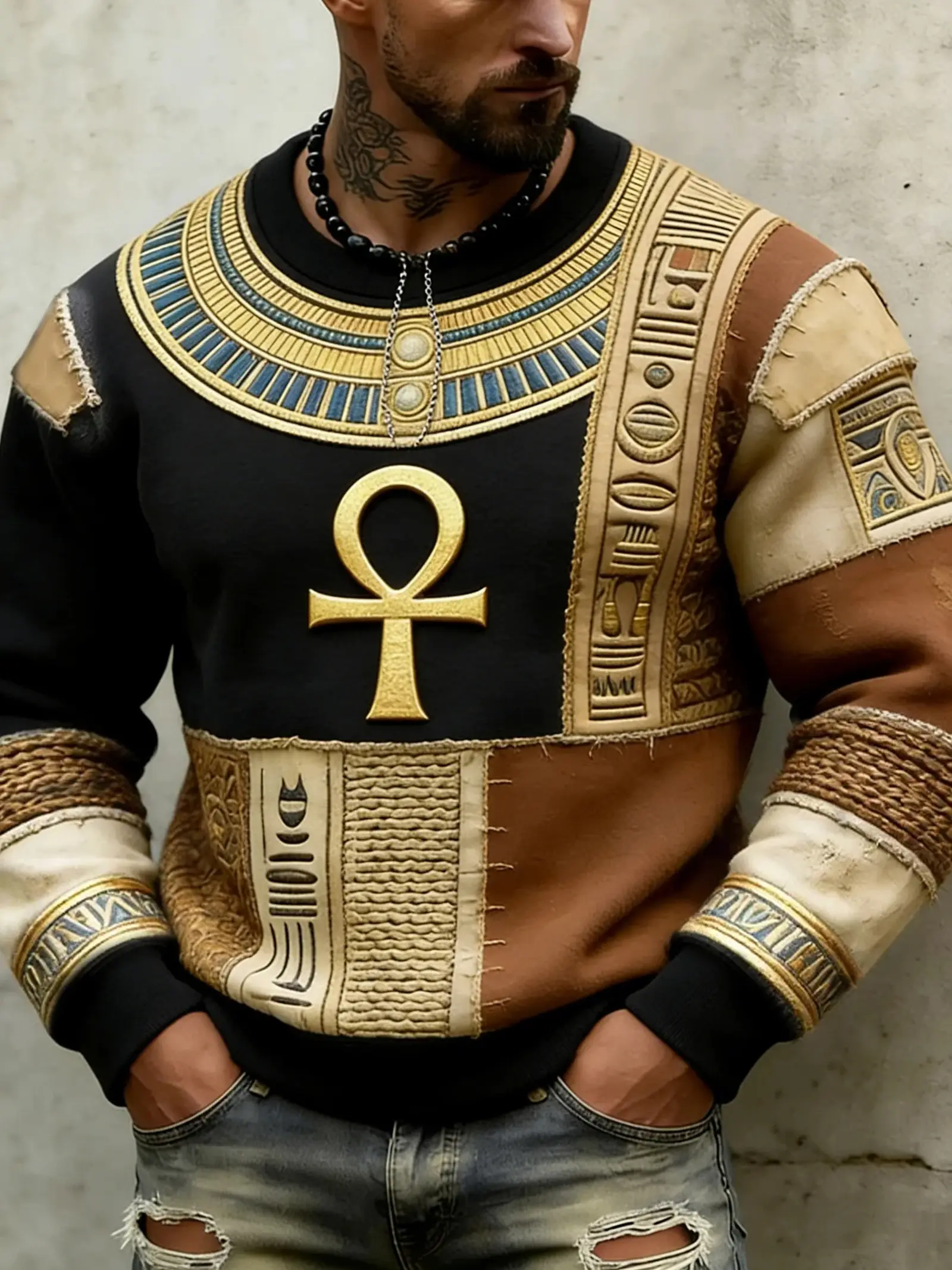 Black History Month Merch Egyptian Themed Sweatshirt Vintage Clothing Gifts For Dad Black History Month Merch Egyptian Themed Sweatshirt Vintage Clothing Gifts For Dad - Image 1