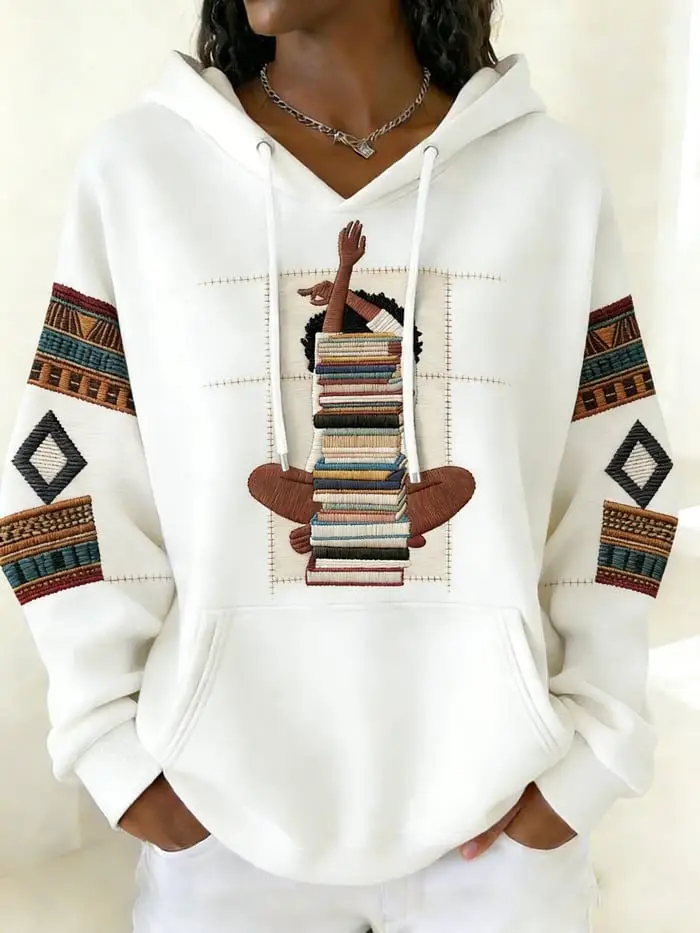 Black History Month Merch Women's Black History Hoodie Print Melanin Pride Clothes
