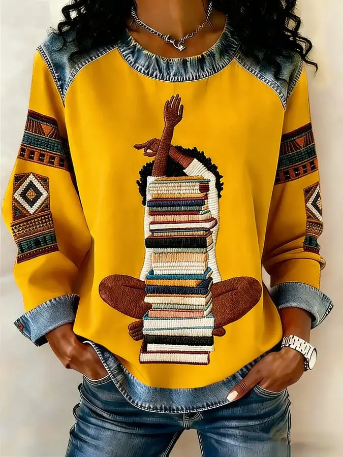 Black History Month Merch Women's Black History Sweatshirt Print African American Pride Gift Black History Month Merch Women's Black History Sweatshirt Print African American Pride Gift - Image 1
