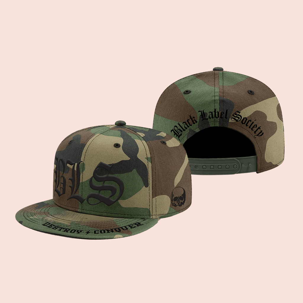 Black Label Society Merch Engines Of Demolition Camo Snapback Hat Gift For Dude