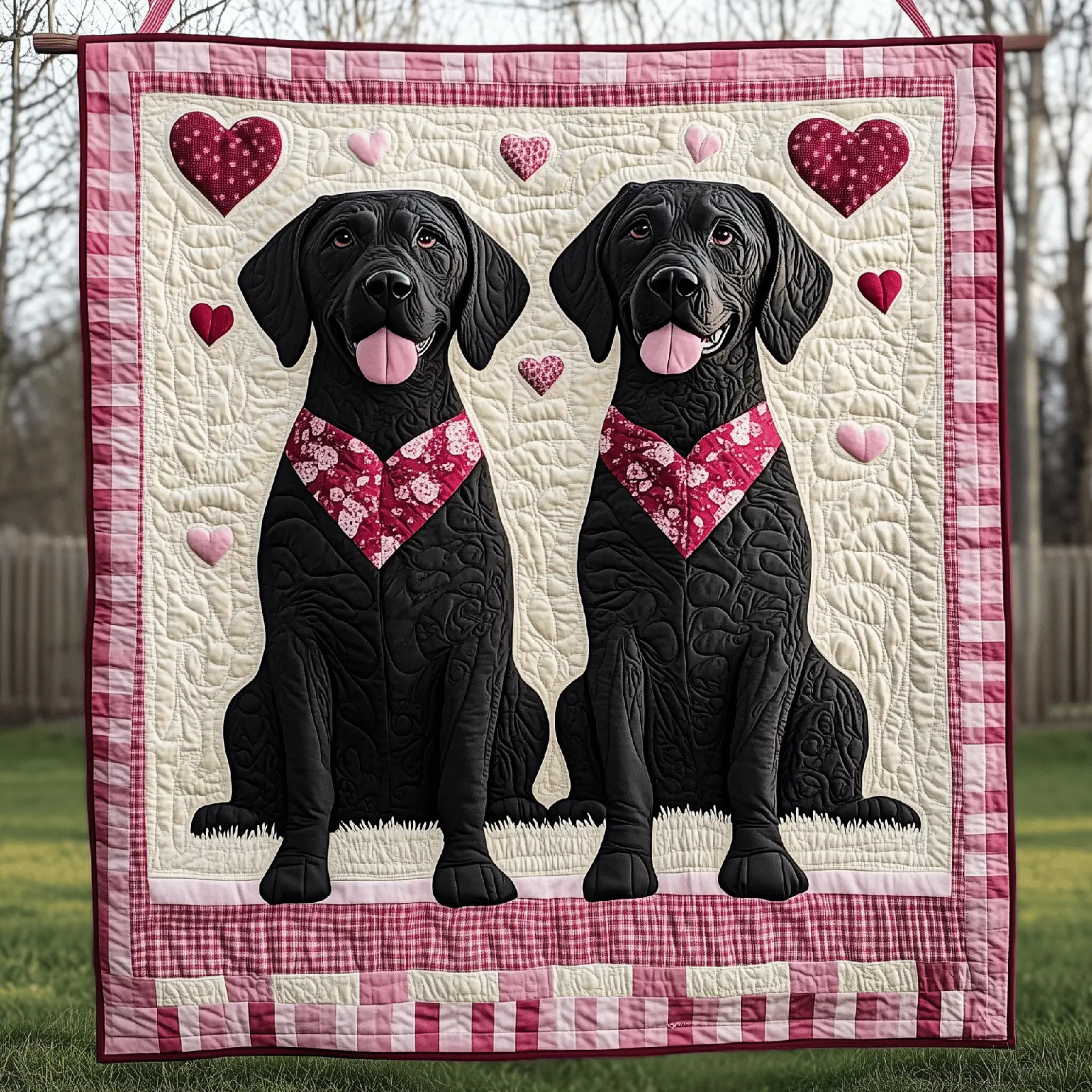 Black Labrador Valentine Quilted Blanket Bedding Ideas Valentines Gift For Girlfriend