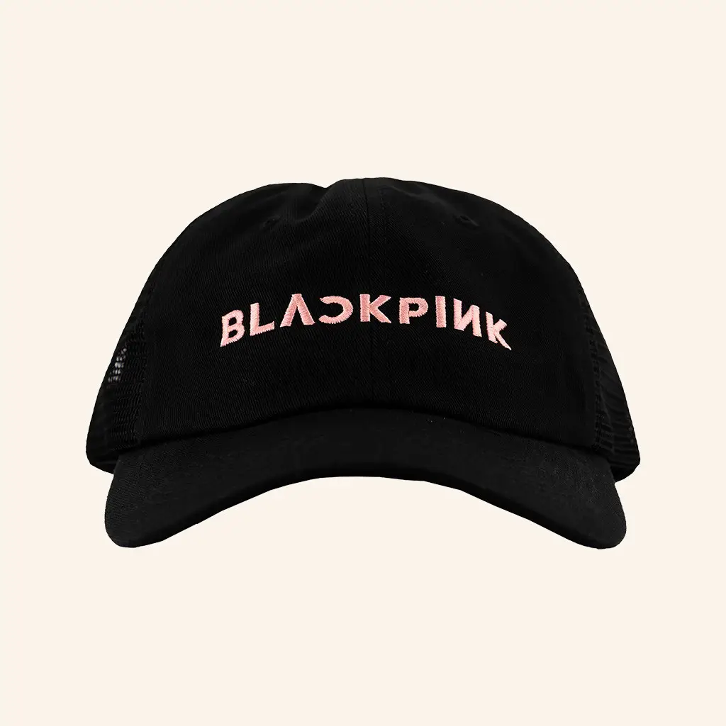 Blackpink Merch Logo Embroidered Trucker Hat Best Gifts For Blackpink Fans -WearandDecor Blackpink Merch Logo Embroidered Trucker Hat Best Gifts For Blackpink Fans -WearandDecor - Image 1