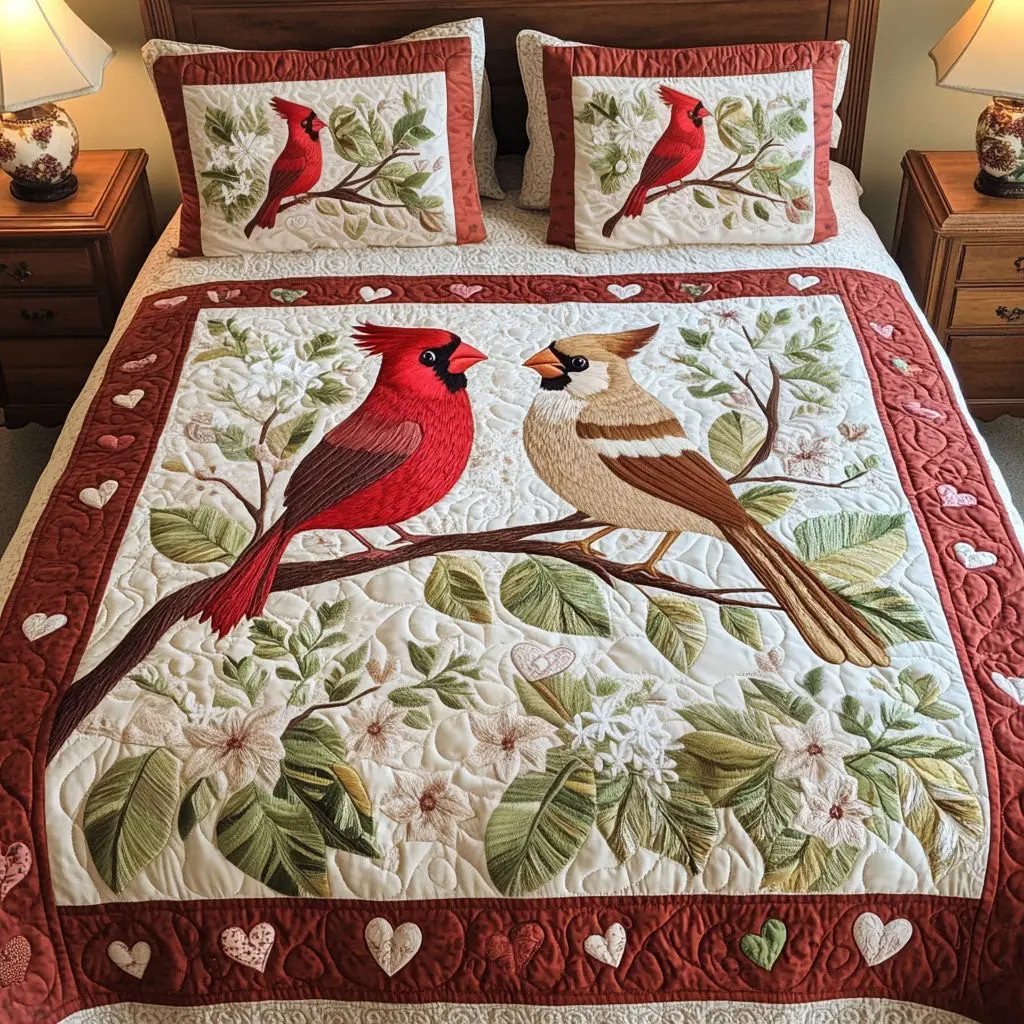 Blazing Affection Quilted Bedding Set Stylish Bedding Merch Gift for Home Lovers
