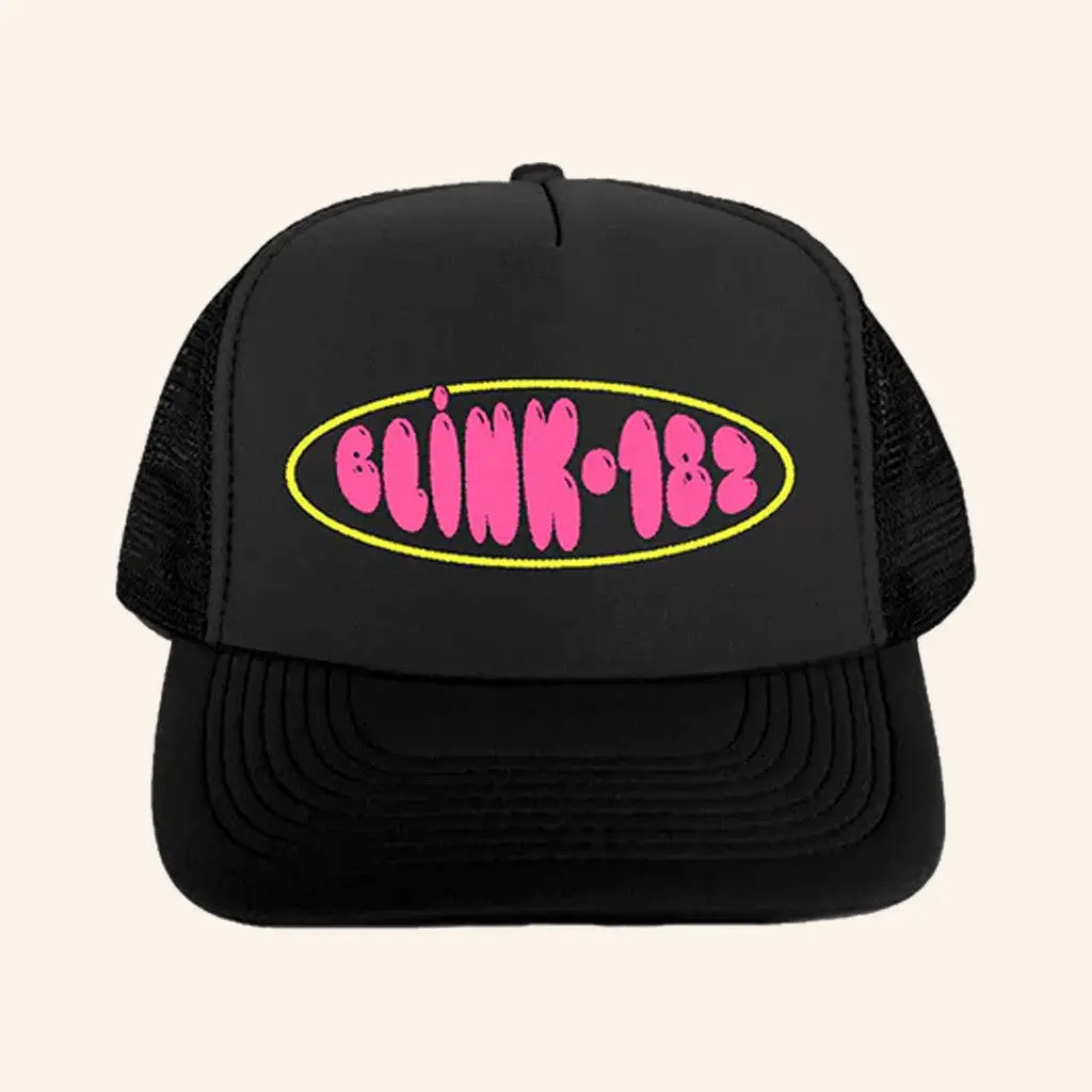 Blink 182 Merch Logo Trucker Hat Presents For Music Lovers -WearandDecor