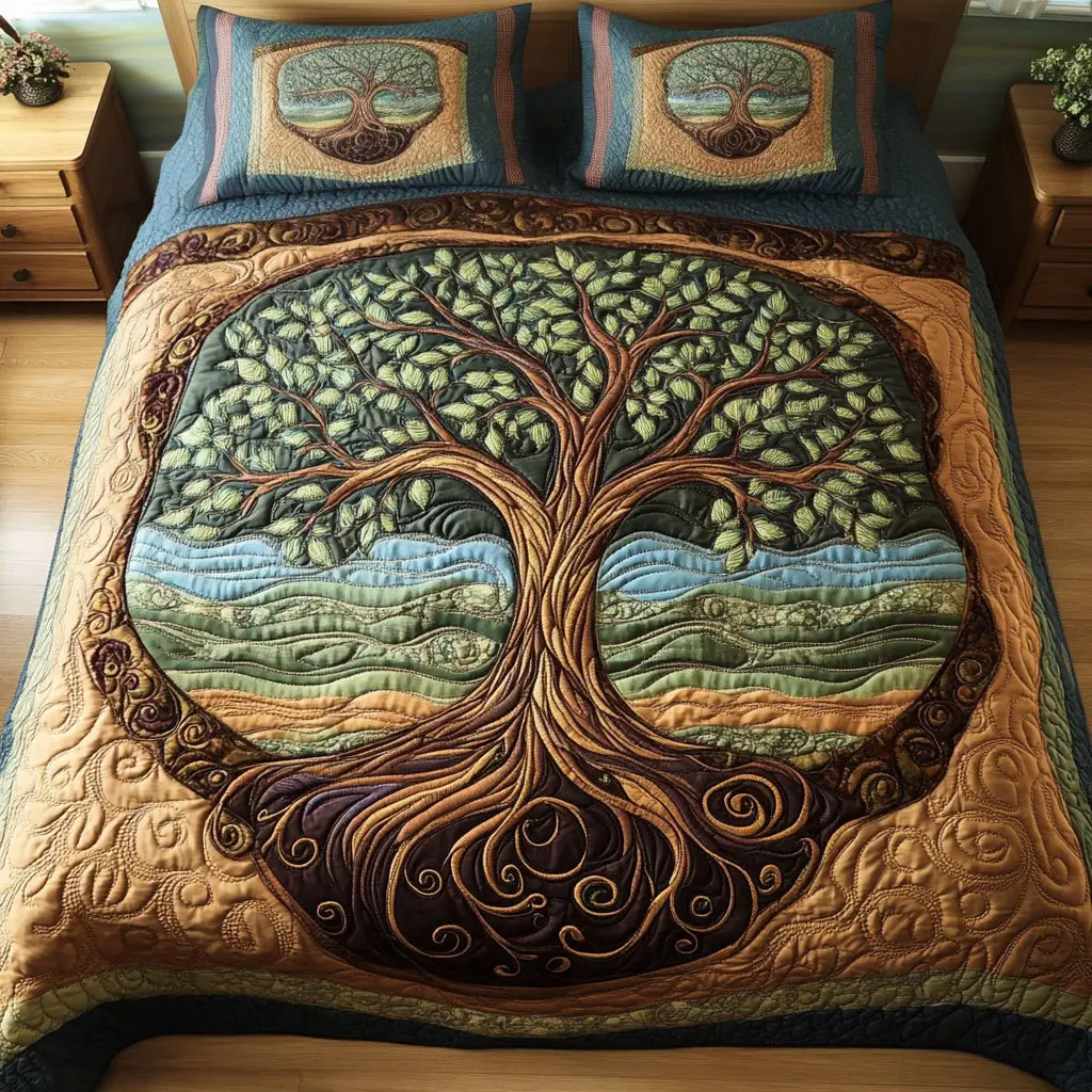 Blissful Bloom Quilted Bedding Set Warm and Breathable Bedding Set for All Seasons