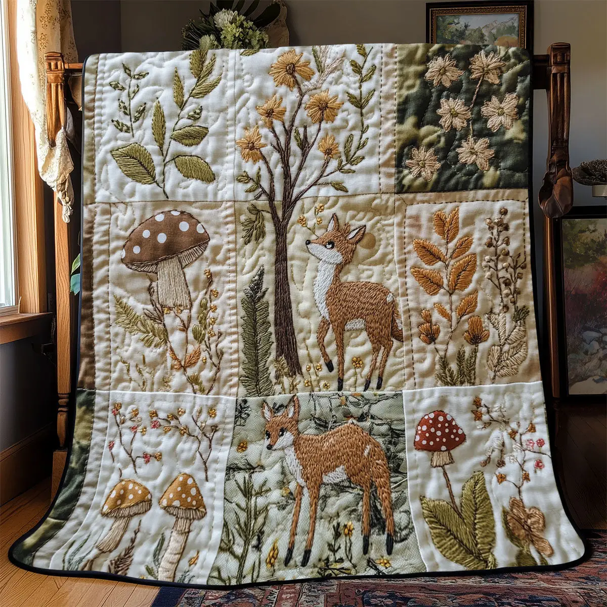 Blissful Forest Quilt Easter Throw Blanket Mother's Day Gifts For Daughter