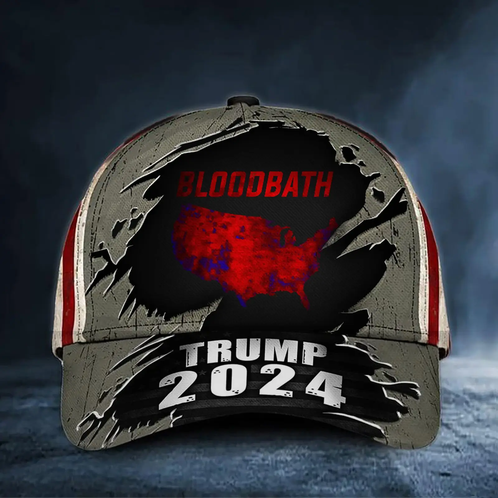 Bloodbath Trump 2024 Hat American Flag Hat Support Trump For President MAGA Merch Bloodbath Trump 2024 Hat American Flag Hat Support Trump For President MAGA Merch - Image 1