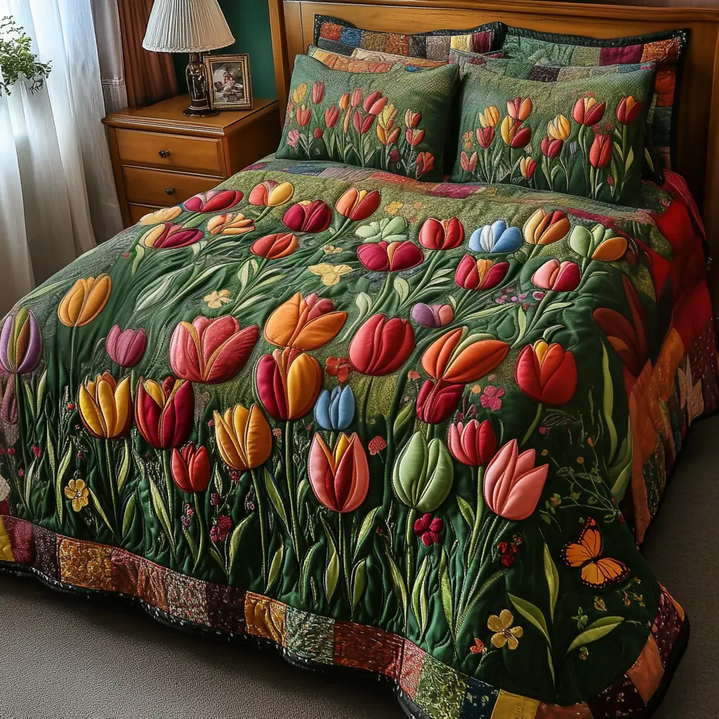 Bloom Bliss Quilted Bedding Set Best Christmas Duvet Cover Set Christmas Flower Gifts Bloom Bliss Quilted Bedding Set Best Christmas Duvet Cover Set Christmas Flower Gifts - Image 1