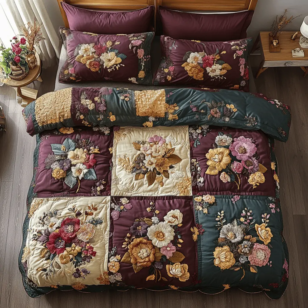 Bloom Haven Quilted Bedding Set Best Bed Sheet Set Tulip Gifts For Her