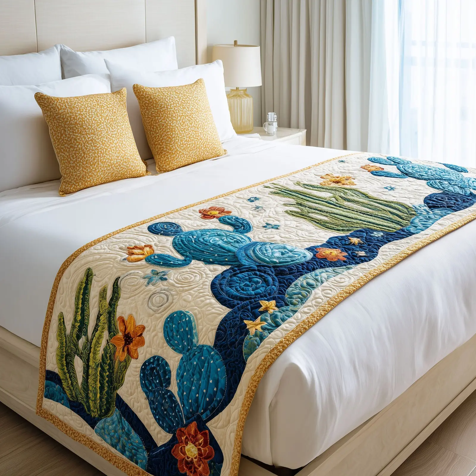 Blooming Trails Quilted Bed Runner Blooming Flower Trails Garden Gift