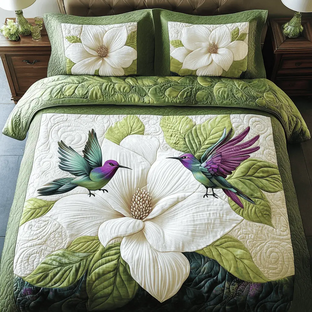 Blossom Hum Quilted Bedding Set Thoughtful Bedroom Gift Idea for Any Occasion