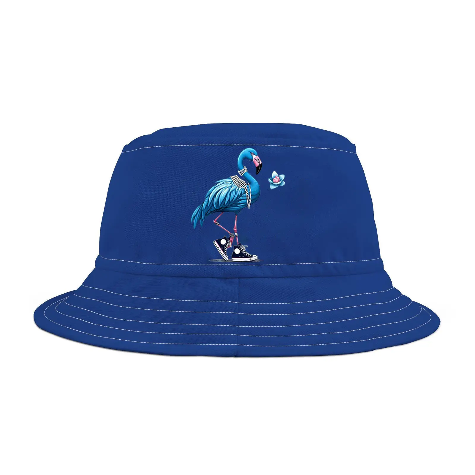 Blue Flamingo Lotus Chuck And Pearls For America Bucket Hat Vote Harris 2024 Hat