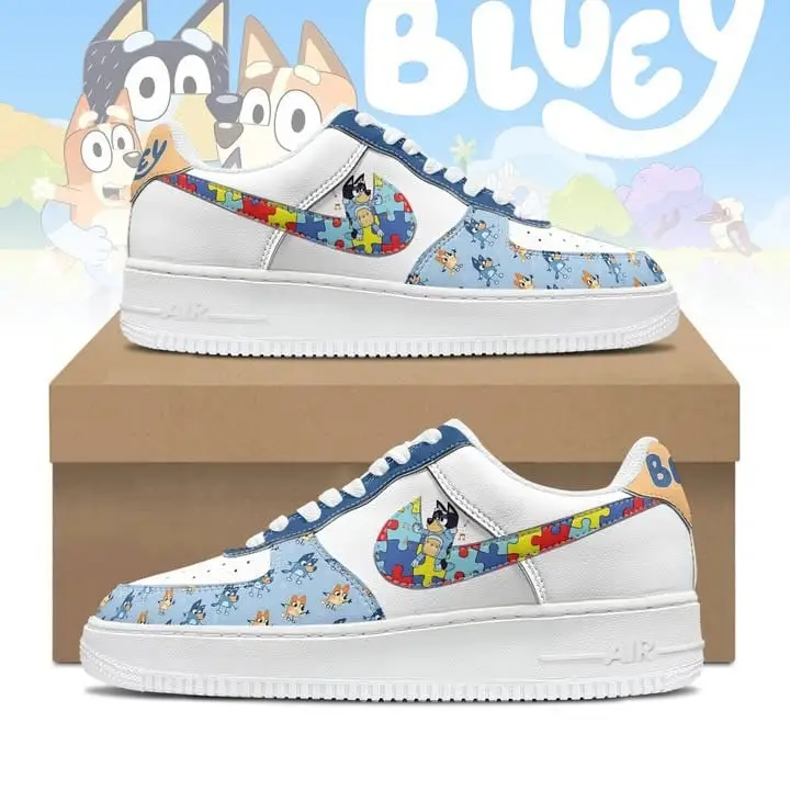 Bluey Autism Awareness Air Force 1 Shoes Sneakers Support Autism Awareness Merchandise Gift Bluey Autism Awareness Air Force 1 Shoes Sneakers Support Autism Awareness Merchandise Gift - Image 1