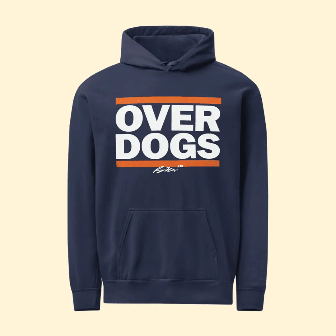 Bo Nix Over Dogs Vintage Hoodie Broncos Football Merch Game Day Outfit for Fans