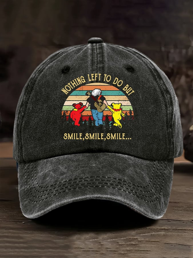 Bob Weir Memorial Hat Nothing Left To Do But Smile Smile Smile Ball Cap RIP Bob Weir Merch