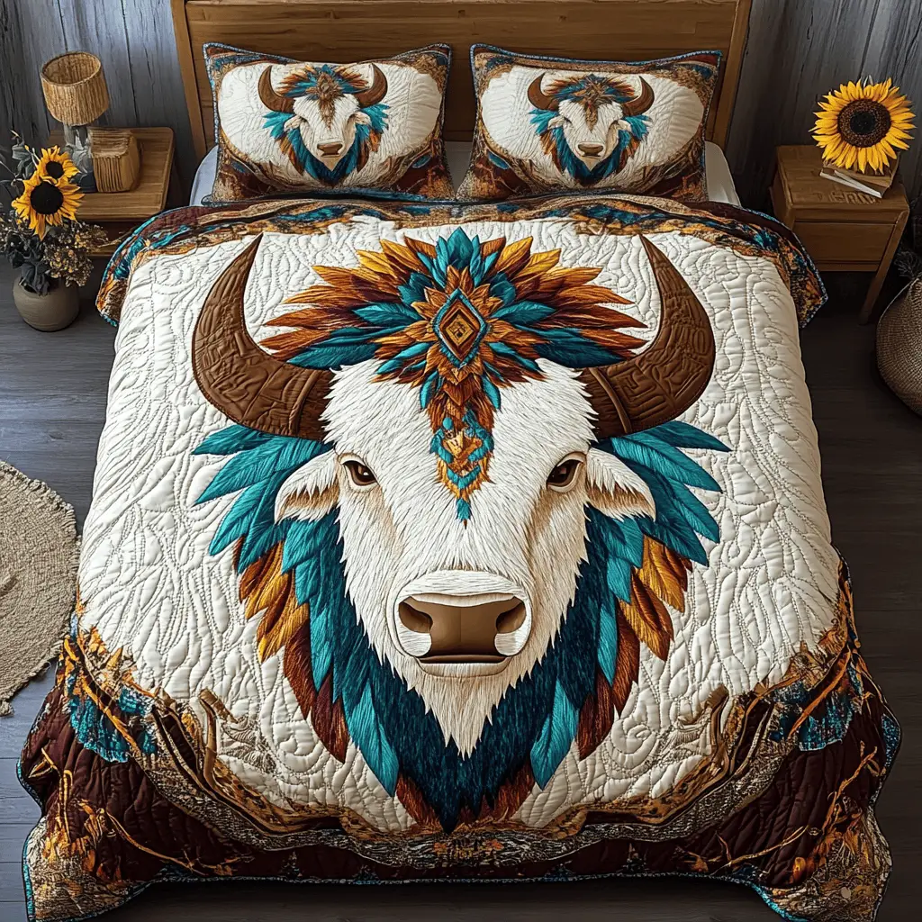 Bohemian Bliss Quilted Bedding Set Best Bed Sheet Set Cactus For Birthday Gift