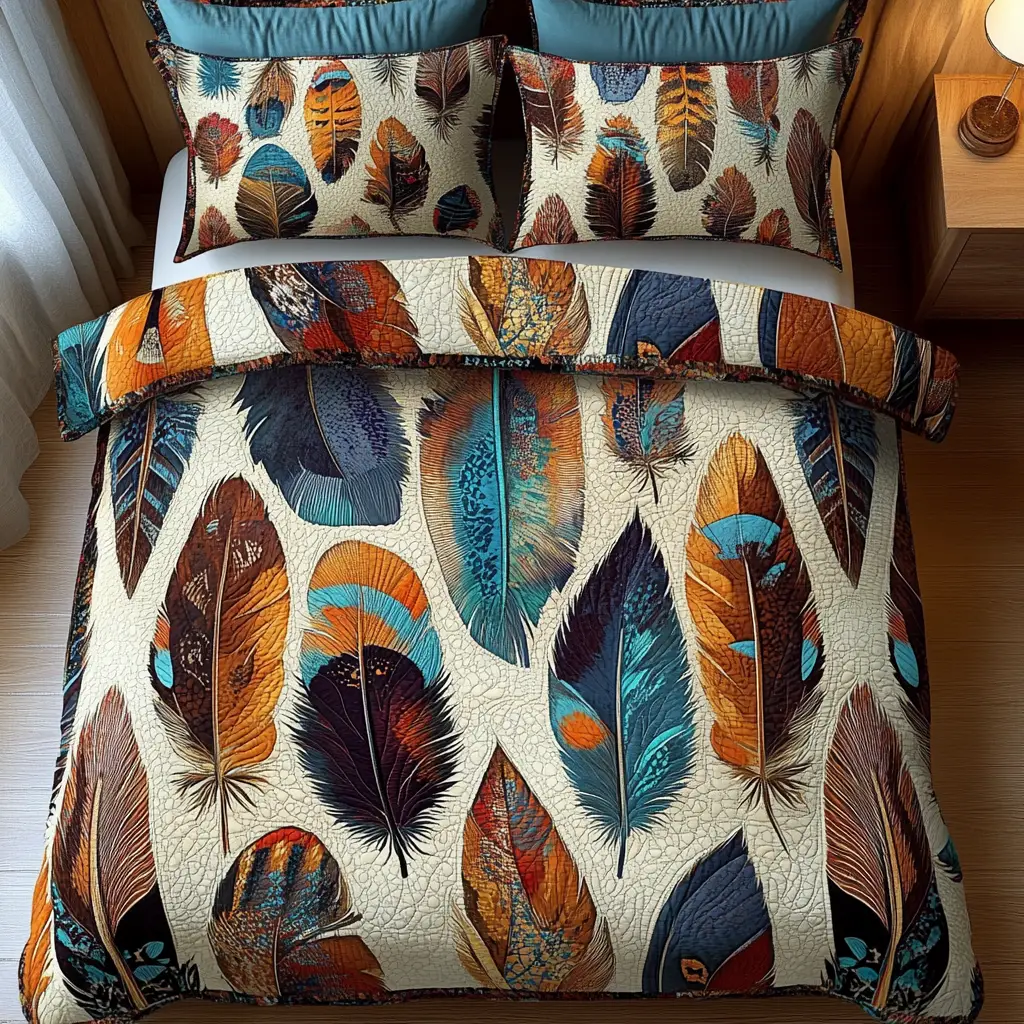 Boho Breeze Quilted Bedding Set Cute Room Decor Native American Gifts Boho Breeze Quilted Bedding Set Cute Room Decor Native American Gifts - Image 1