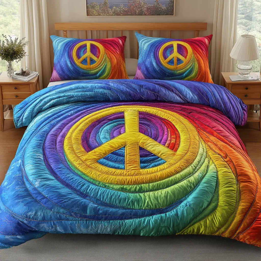 Boho Vibes Quilted Bedding Set Perfect Bedding Gift Set for Holiday Celebrations