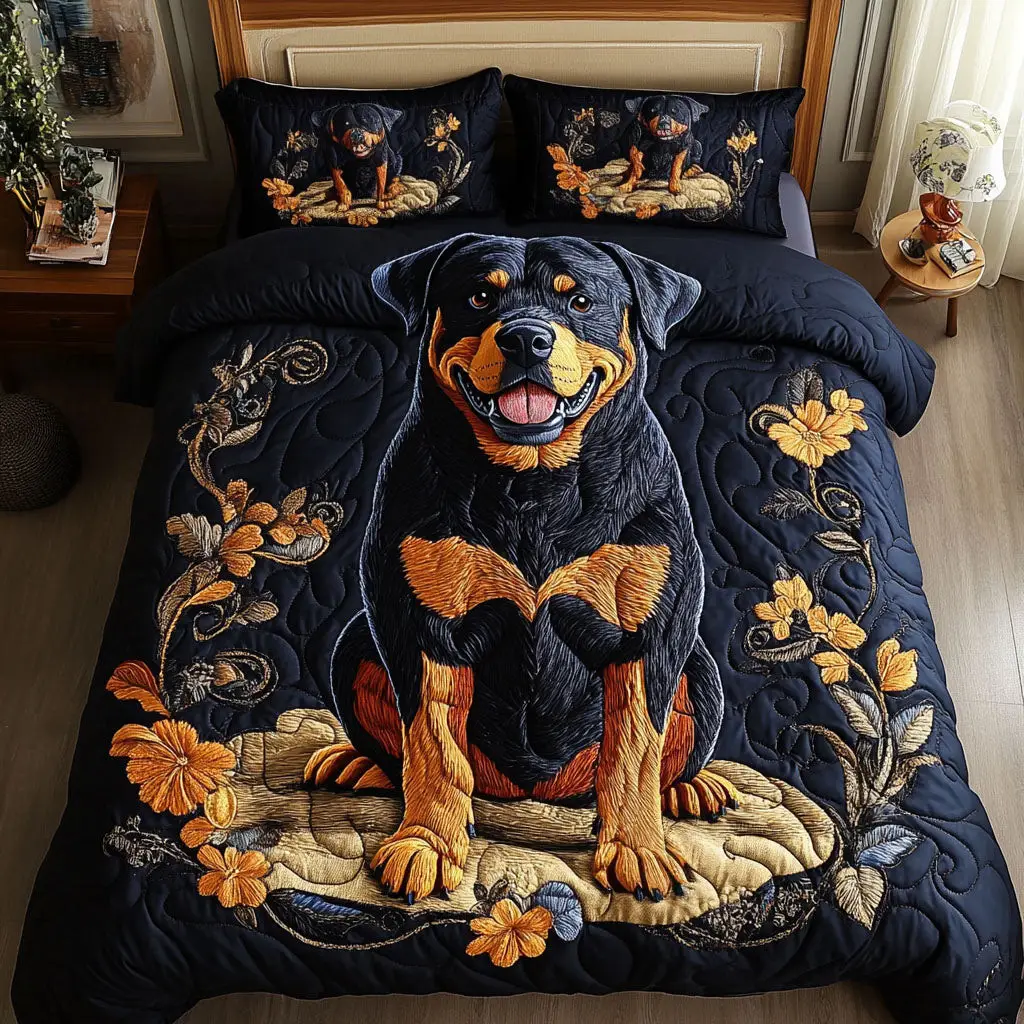 Bold Companion Quilted Bedding Set Luxury Duvet Cover Set for Elegant Bedroom Decor