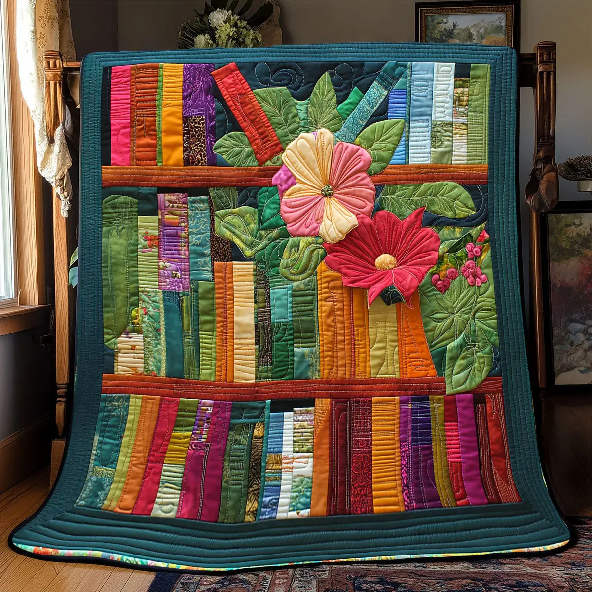 Bookshelf Quilt Easter Throw Blanket Mother's Day Gifts For Daughter