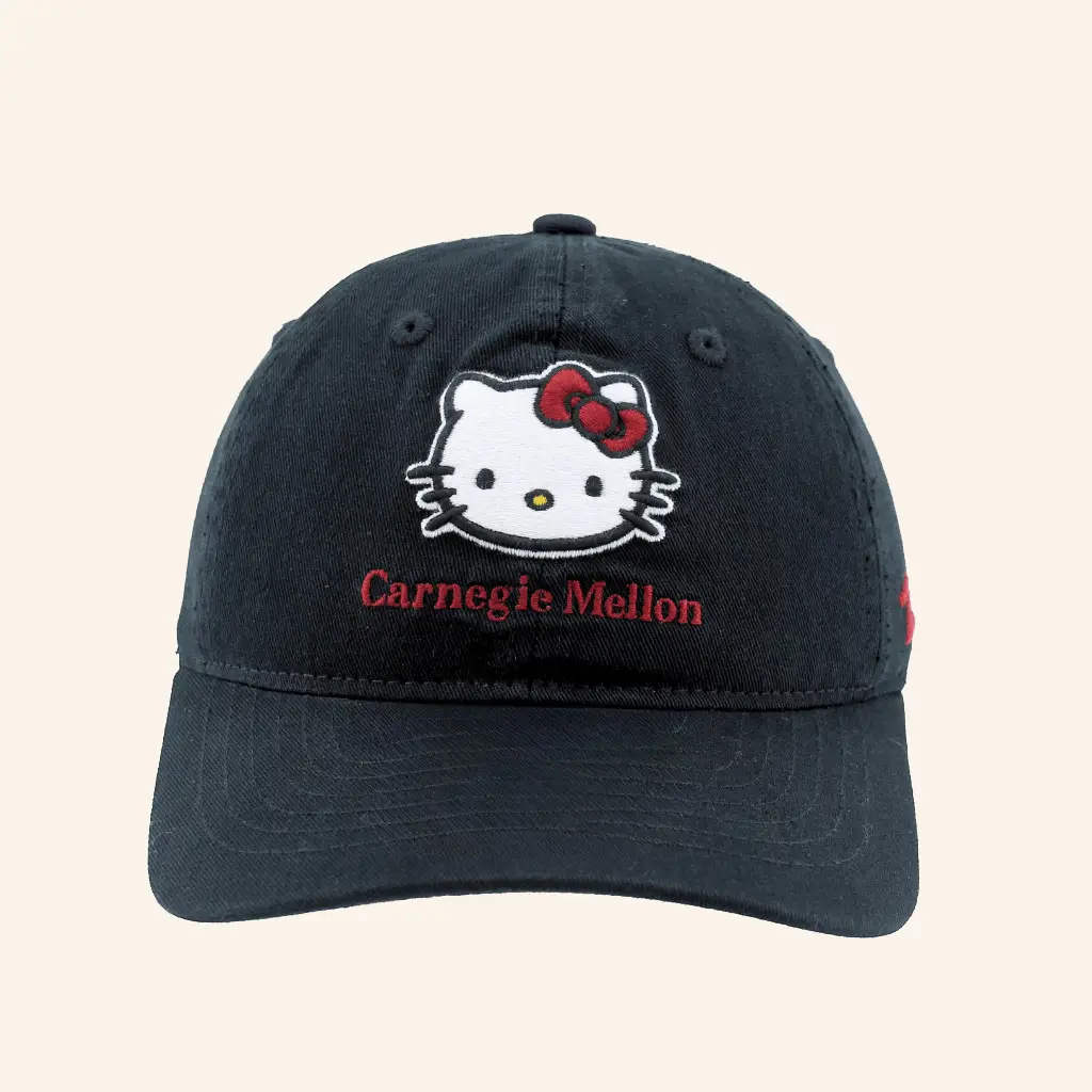 Bookstore Merch Carnegie Mellon Hello Kitty Black Hat Embroidered Gifts For Daughter