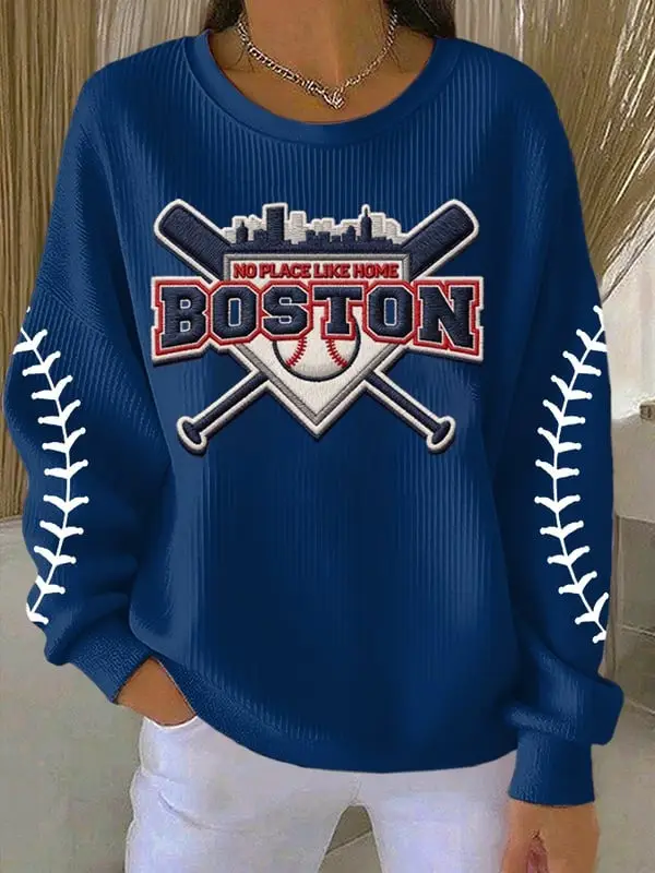 Boston Baseball Merch Sweatshirt No Place Like Home Boston Apparel Gift For Her