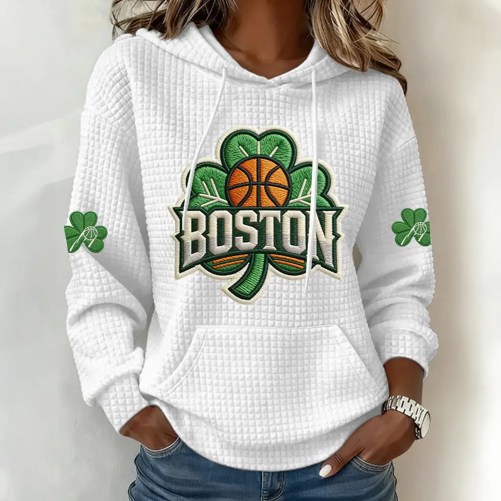 Boston Celtics Basketball Hoodie Basketball Hooded Sweatshirt Game Day Gift For Her