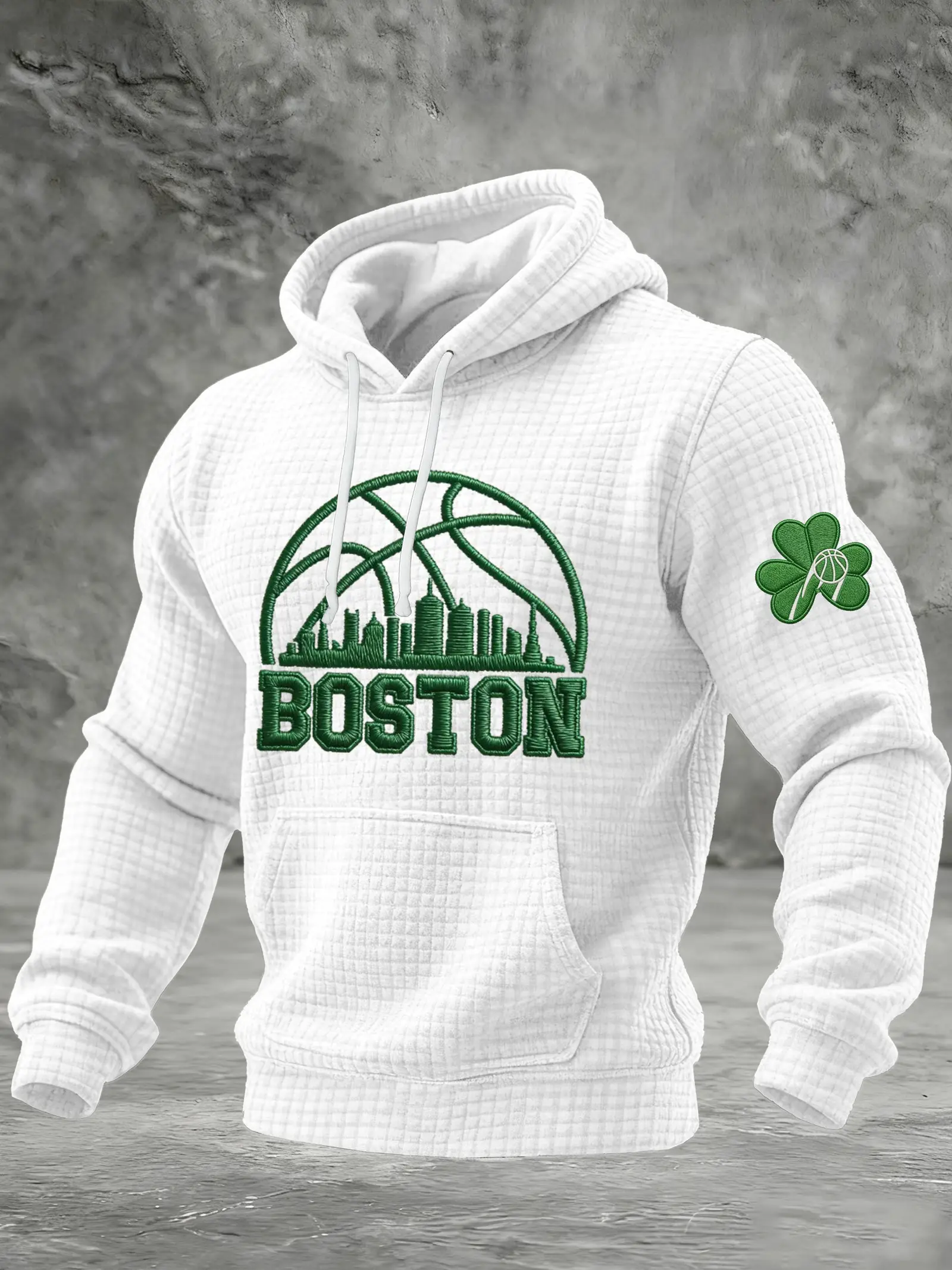 Boston Celtics Basketball Hoodie Men's Game Day Apparel Boston Celtics Merch Fan Gear White Boston Celtics Basketball Hoodie Men's Game Day Apparel Boston Celtics Merch Fan Gear White - Image 1
