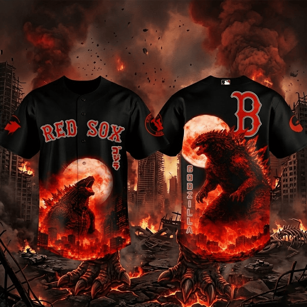 Boston Red Sox Godzilla King Of The Monsters 2026 Baseball Jersey Gifts For Baseball Lovers