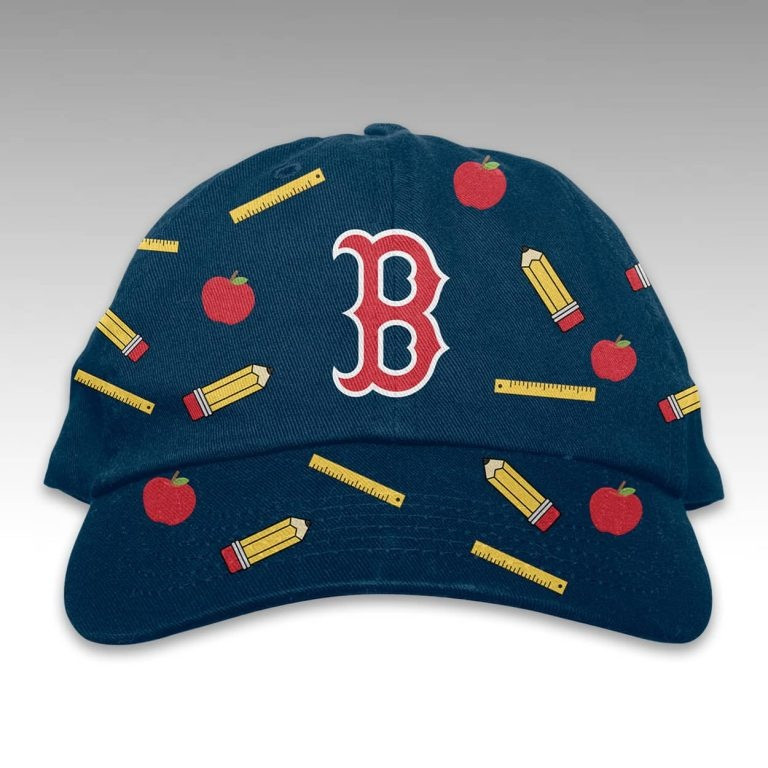 Boston Red Sox School Theme Baseball Cap Apples Pencils Rulers B Merchandise Gift For Sports Mom