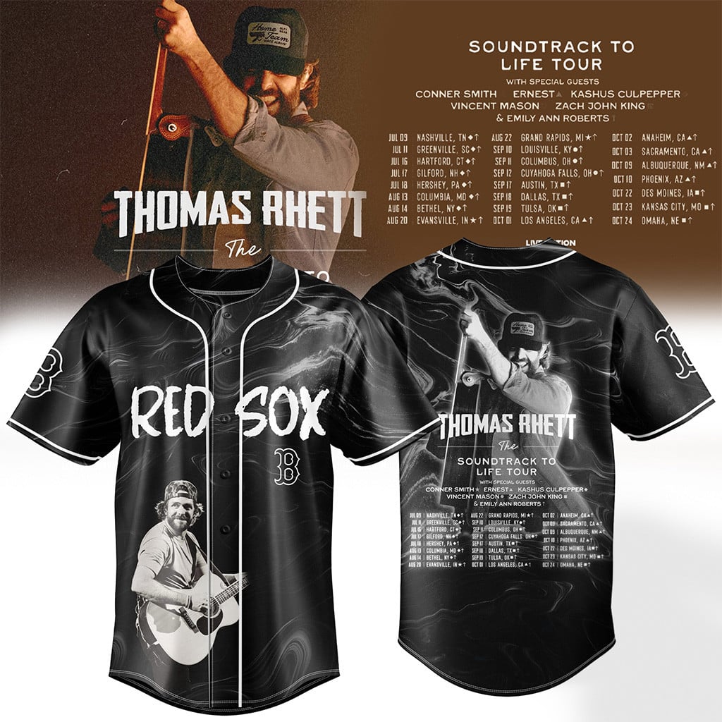 Boston Red Sox Thomas Rhett Soundtrack to Life Tour Baseball Jersey Boston Red Sox Merch