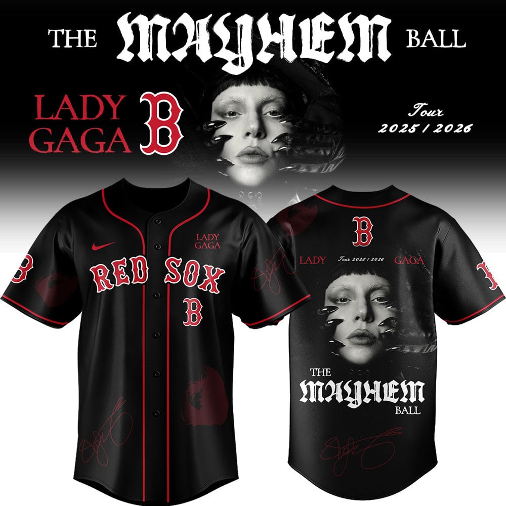 Boston Red Sox X Lady Gaga The Mayhem Ball Tour 2026 Jersey Red Sox Merch Best Fan Gifts