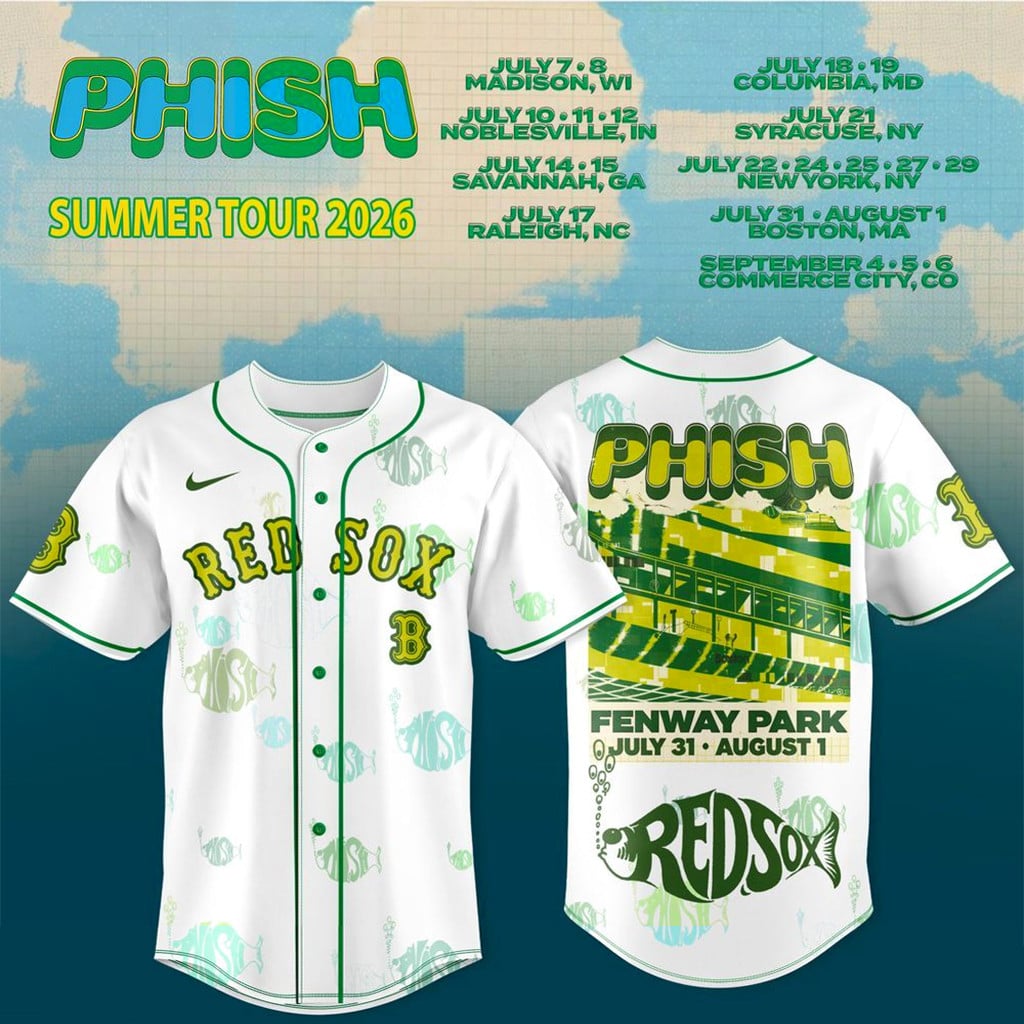 Boston Red Sox X Phish Summer Tour 2026 Jersey Red Sox Merch Gifts For Baseball Lover