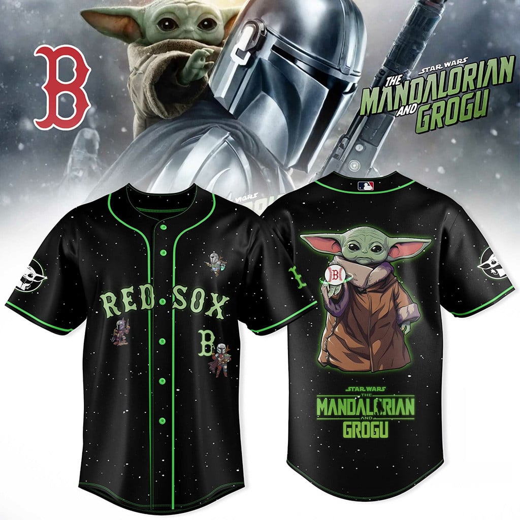 Boston Red Sox x Star Wars The Mandalorian and Grogu 2026 Baseball Jersey Red Sox Merch