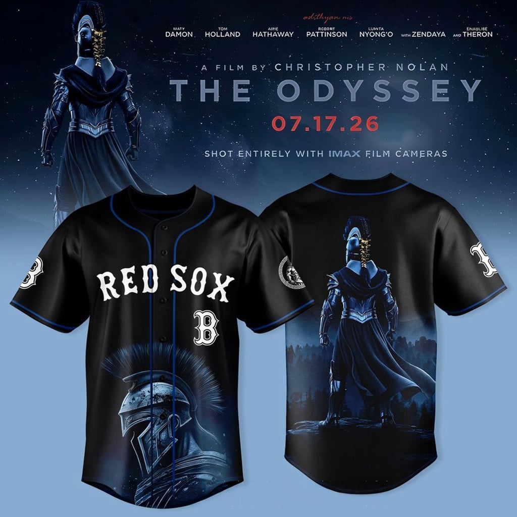 Boston Red Sox X The Odyssey 2026 Defy The Gods Jersey Red Sox Merch Baseball Fan Gifts