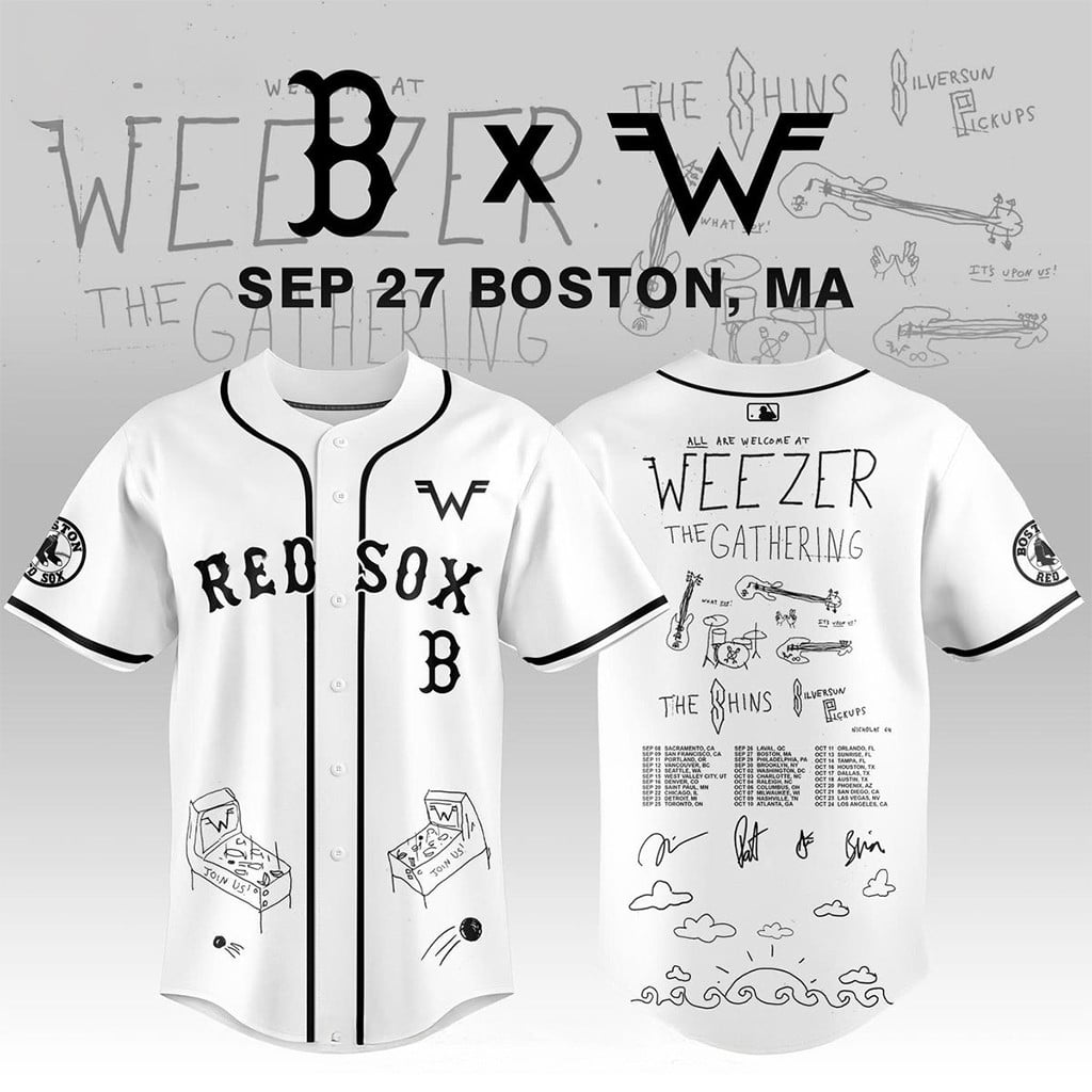 Boston Red Sox x Weezer The Gathering Tour 2026 Jersey Boston Red Sox Merch Fan Gifts