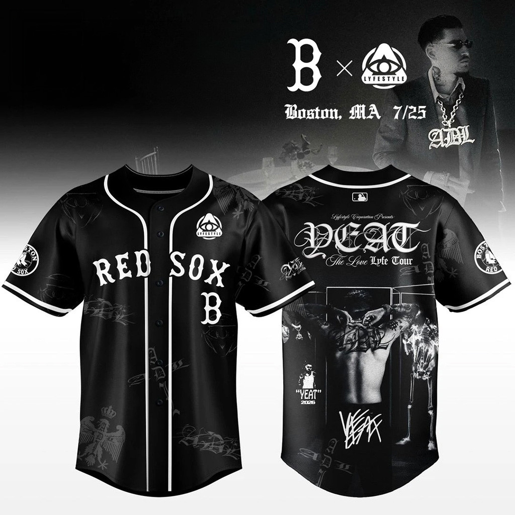 Boston Red Sox x YEAT The Love Lyfe Tour 2026 Jersey Red Sox Merch Gifts For Baseball Fans