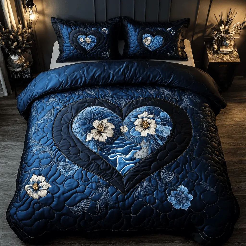 Bound By Love Quilted Bedding Set Cozy Home Decor Best Valentines Gifts For Her