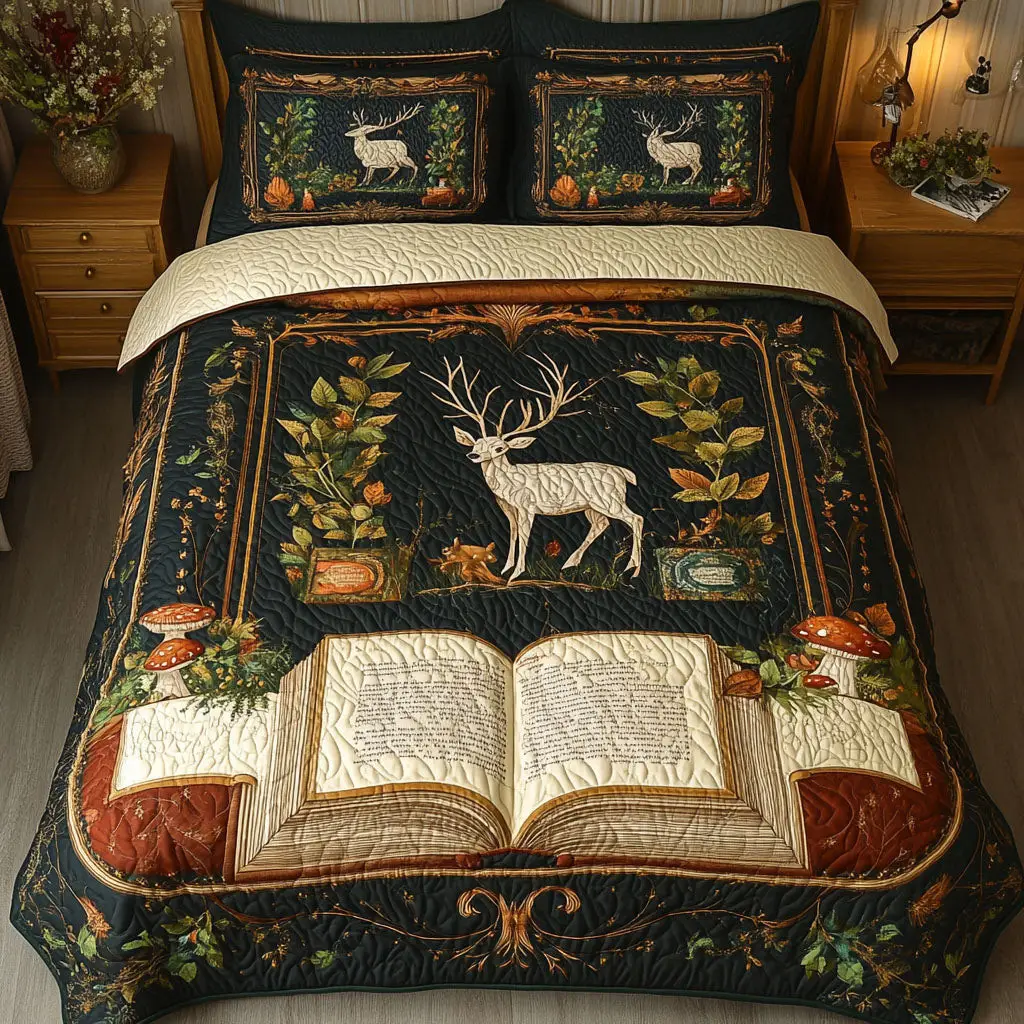 Bound in Tales Quilted Bedding Set Cool Bedroom Decor Christmas Gifts For Book Lovers