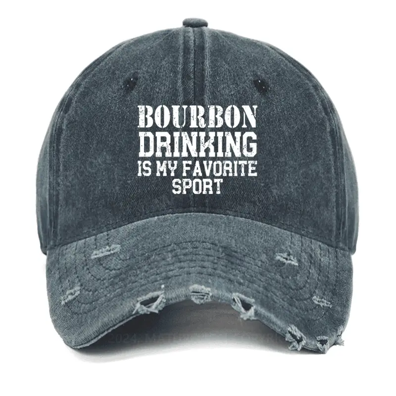 Bourbon Drinking Is My Favorite Sport Funny Alcohol Washed Vintage Cap Funny Saying Shirt for M Bourbon Drinking Is My Favorite Sport Funny Alcohol Washed Vintage Cap Funny Saying Shirt for M - Image 1