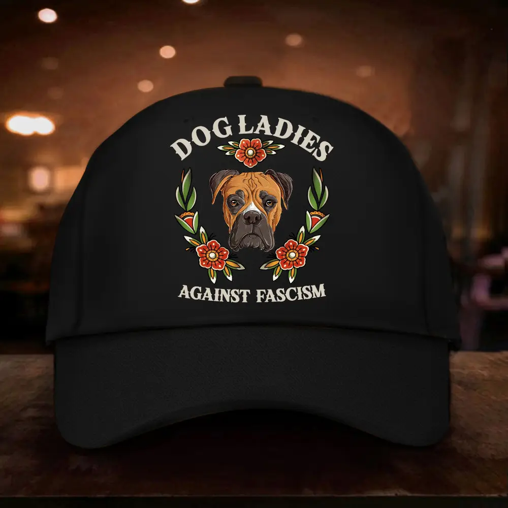 Boxer Dog Moms Againts Fascism Hat Dog Moms For Kamala Harris Hat