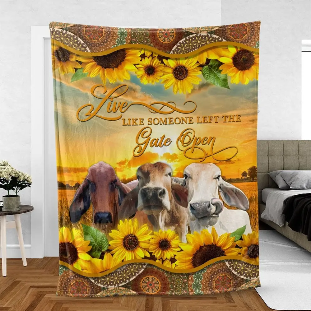 Brahman Live Like Someone Left The Gate Open Blanket Farm Blanket Gift For Farmer