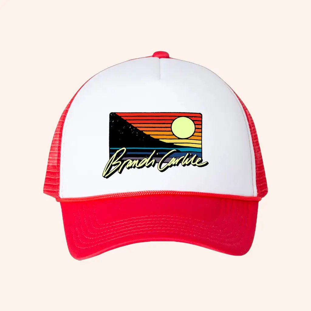 Brandi Carlile Merch Brandi Carlile Sunset Logo Trucker Hat Dad Christmas Gifts -WearandDecor Brandi Carlile Merch Brandi Carlile Sunset Logo Trucker Hat Dad Christmas Gifts -WearandDecor - Image 1