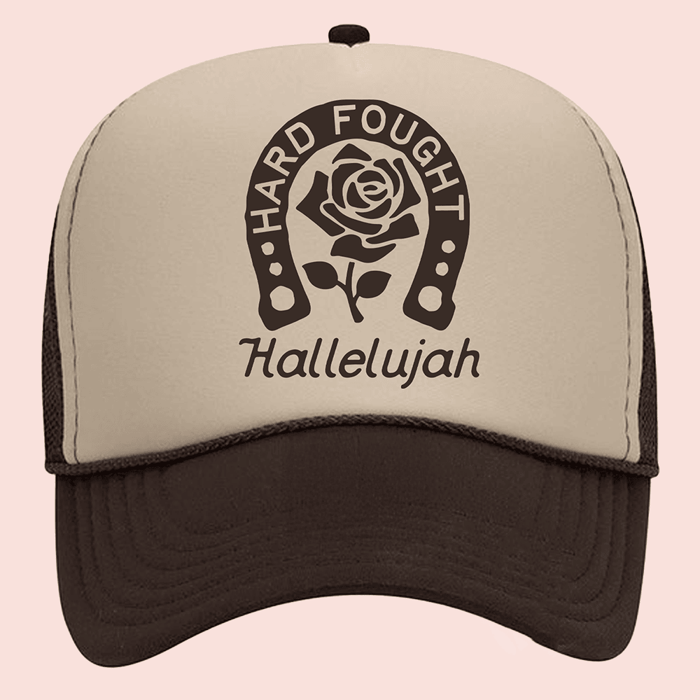 Brandon Lake Merch Hard Fought Hallelujah Horseshoe Trucker Hat Special Gift For Fans Brandon Lake Merch Hard Fought Hallelujah Horseshoe Trucker Hat Special Gift For Fans - Image 1