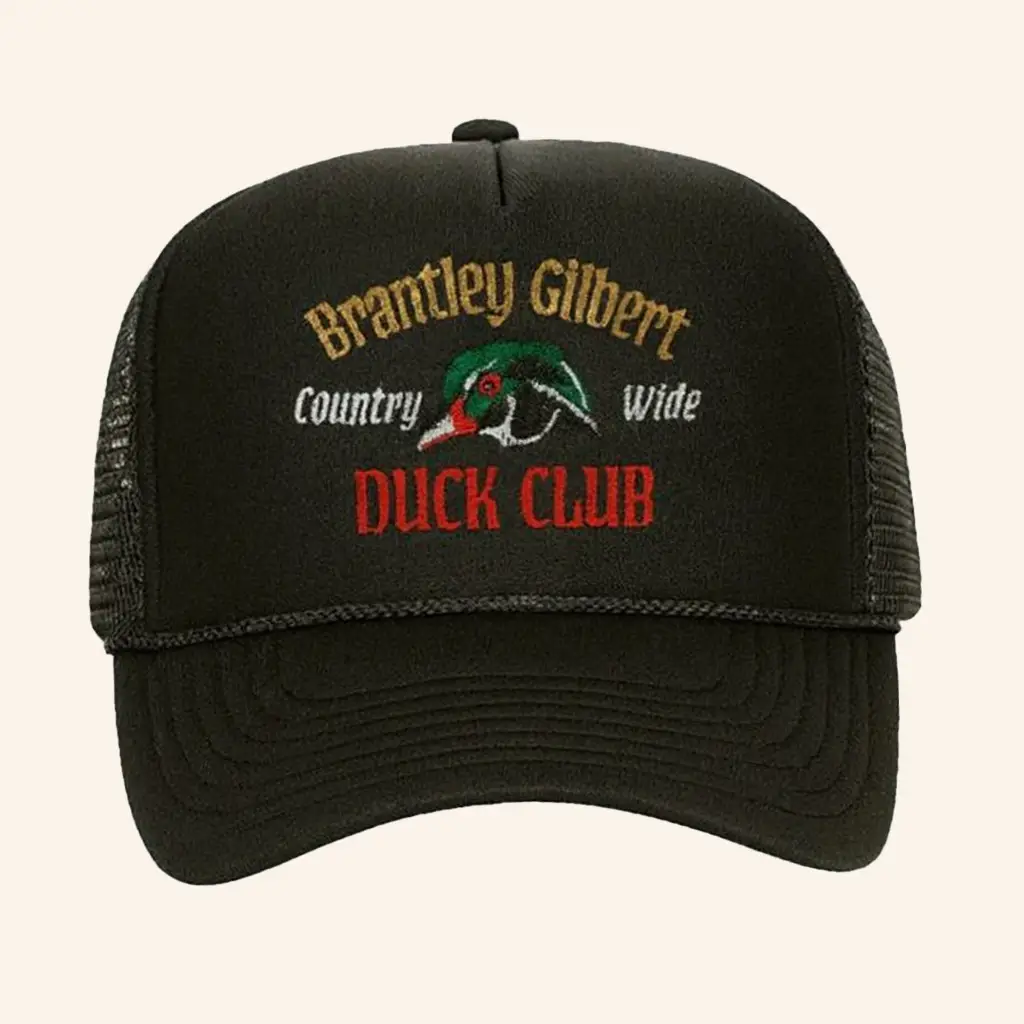 Brantley Gilbert Merch Duck Club Trucker Hat Music Related Gifts For Guys -WearandDecor