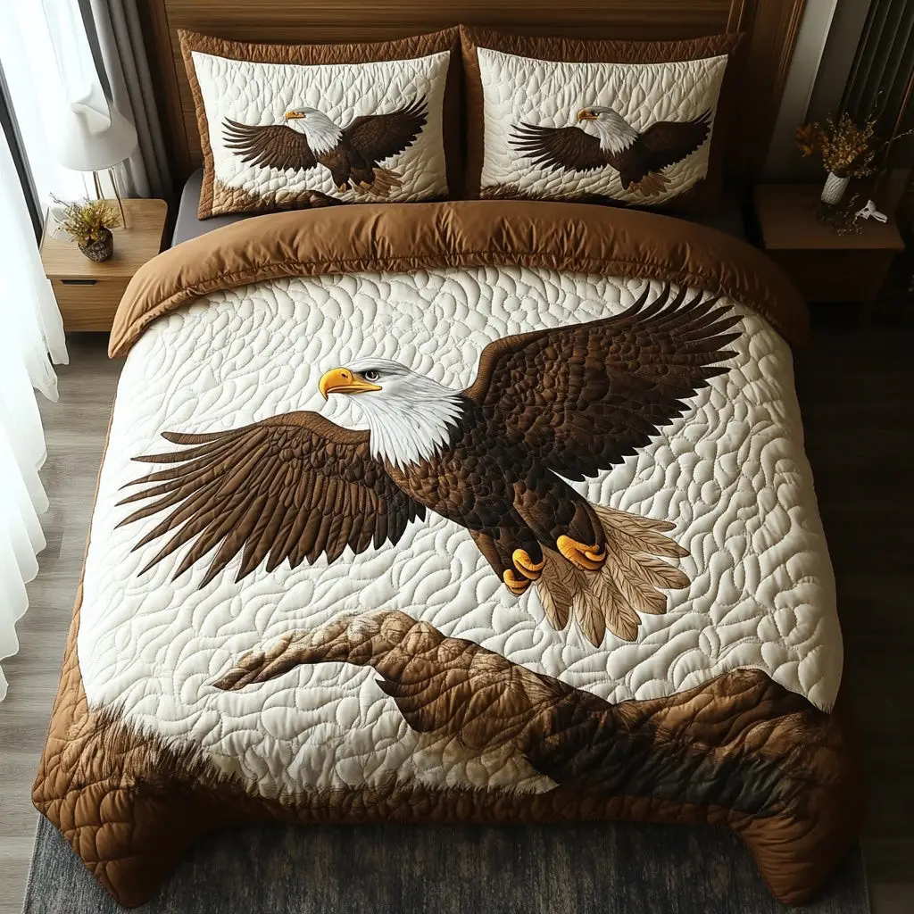 Brave Flight Quilted Bedding Set Personalized Bedding Set Gift for Couples