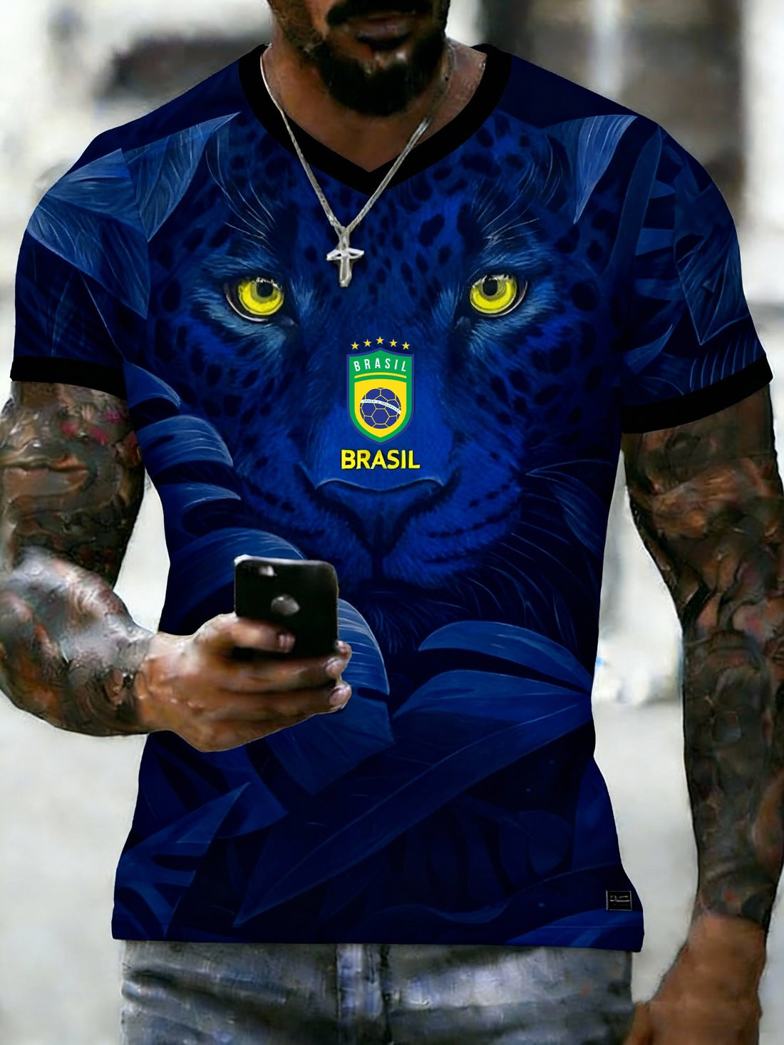 Brazil 2026 FIFA WC V-Neck Jersey Game Day Apparel Gifts For Soccer Lover