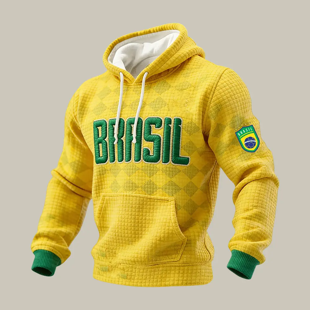 Brazil FIFA World Cup Team Hoodie Game Day Soccer Clothing Best Fan Gear