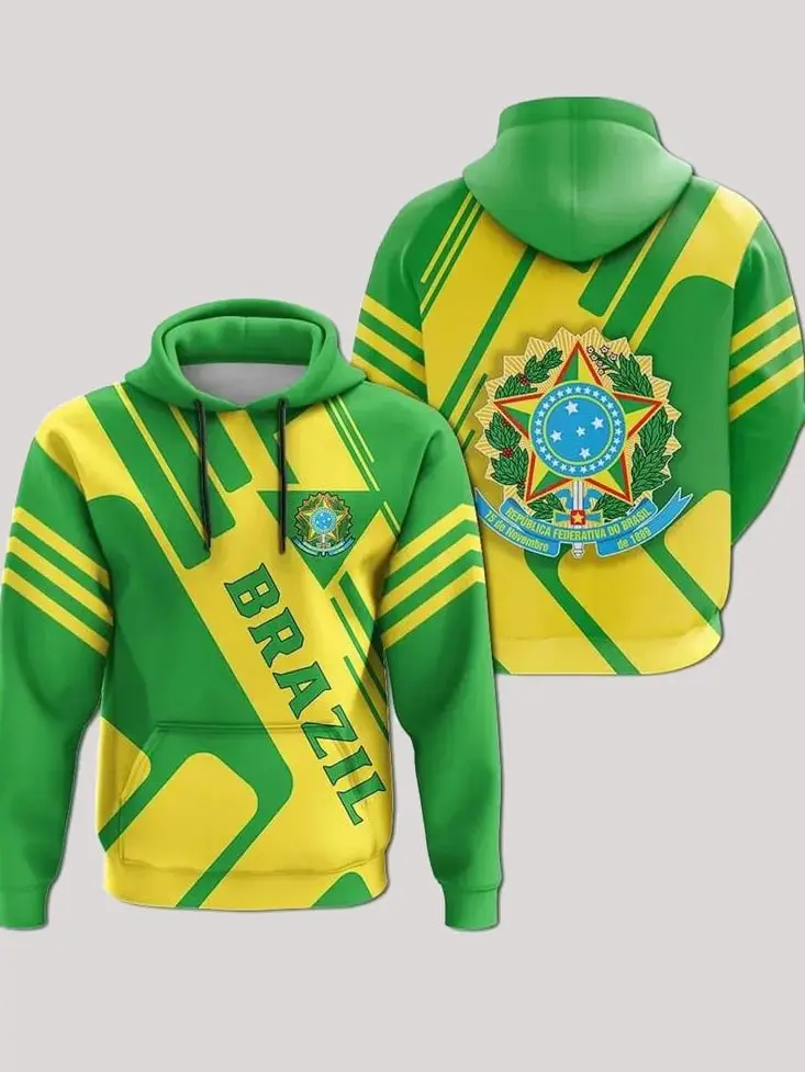 Brazil Soccer 2026 World Cup Hoodie Men's Game Day Apparel Gifts For Team Brazil Lovers